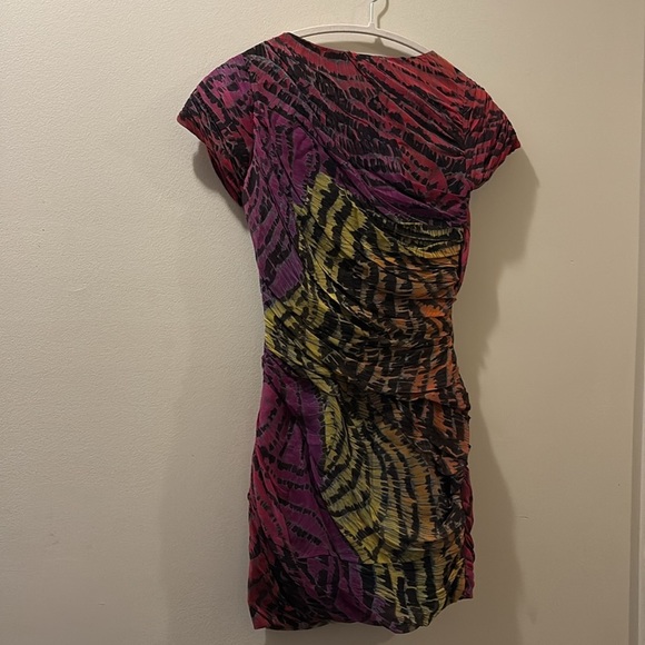 Diane Von Furstenberg Multicolor Patterned Women's Dress- size 4-silk and cotton - Picture 4 of 5